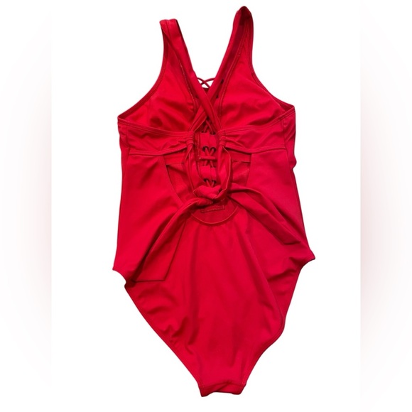 Ashley Graham Lace Up CEO Cutout Sexy Red - Picture 5 of 7